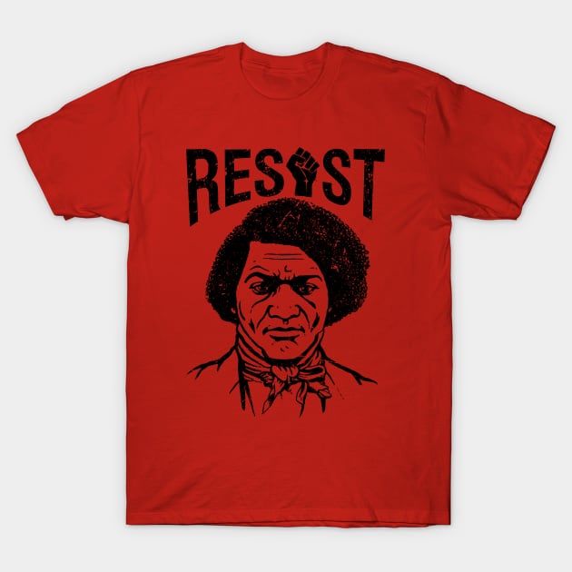 Young Frederick Douglass portrait with RESIST message T-Shirt by Elvdant